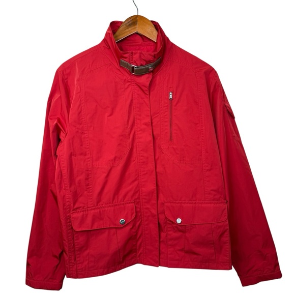 Lauren Ralph Lauren Active Jacket Womens XL Red Windbreaker Collared Full Zip - Picture 2 of 16